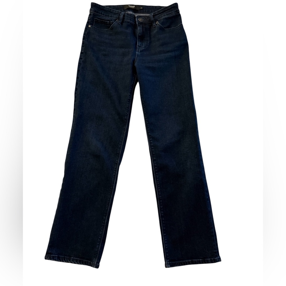 Hudson Dark Blue Denim Straight Leg Jeans